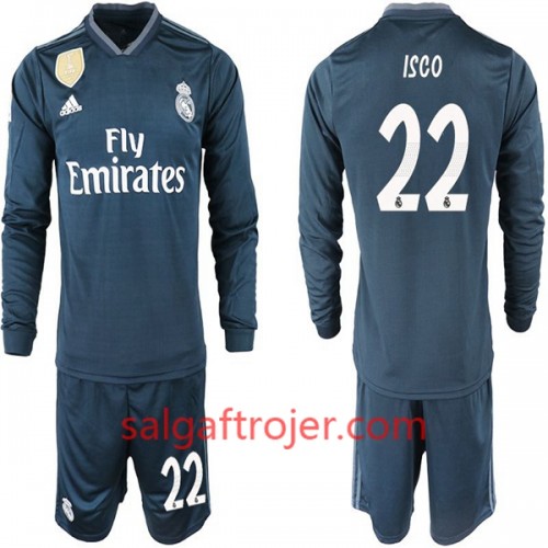 Real Madrid Fodboldtrøjer ISCO 22 Børn Udebanesæt 2018/19 Langærmet Real Madrid Fodboldtrøjer ISCO 22 Børn Udebanesæt 2018/19 Langærmet